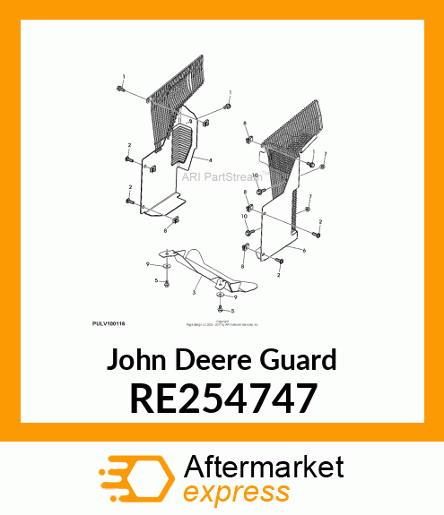 GUARD, FAN GUARD, 4045, RH RE254747