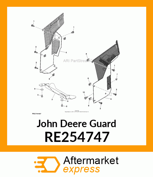 GUARD, FAN GUARD, 4045, RH RE254747