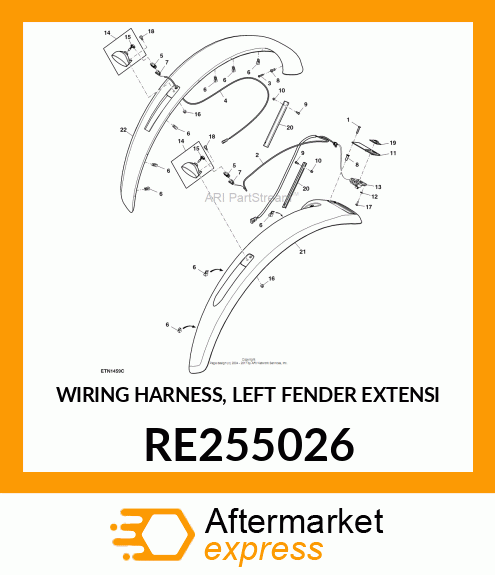 WIRING HARNESS, LEFT FENDER EXTENSI RE255026