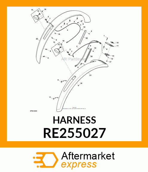 WIRING HARNESS, RIGHT FENDER EXTENT RE255027