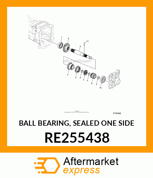 BALL BEARING, SEALED ONE SIDE RE255438