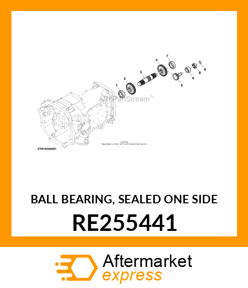 BALL BEARING, SEALED ONE SIDE RE255441