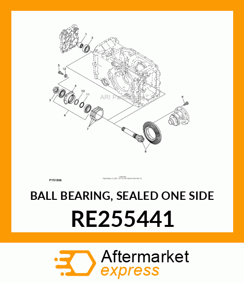 BALL BEARING, SEALED ONE SIDE RE255441