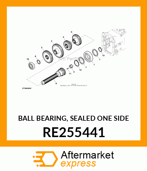 BALL BEARING, SEALED ONE SIDE RE255441