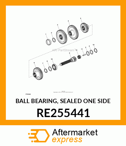 BALL BEARING, SEALED ONE SIDE RE255441