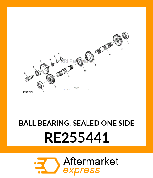 BALL BEARING, SEALED ONE SIDE RE255441