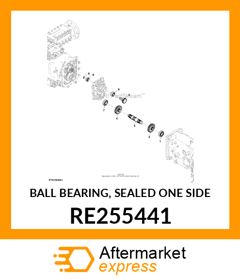 BALL BEARING, SEALED ONE SIDE RE255441