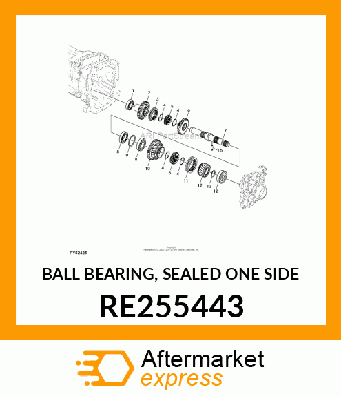BALL BEARING, SEALED ONE SIDE RE255443