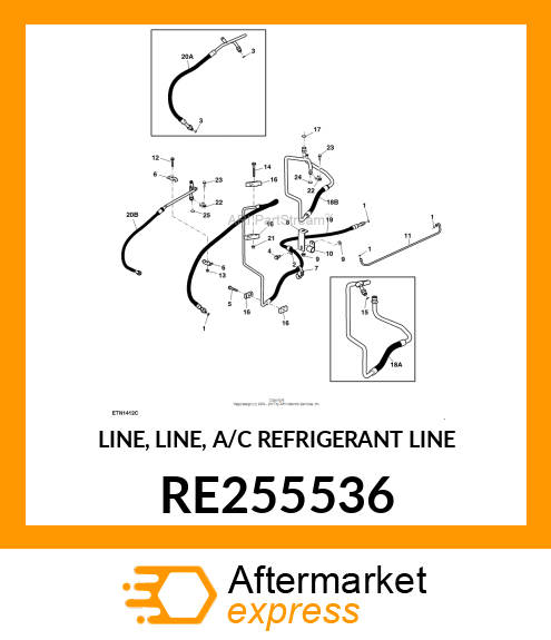 LINE, LINE, A/C REFRIGERANT LINE RE255536