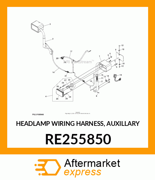 HEADLAMP WIRING HARNESS, AUXILLARY RE255850