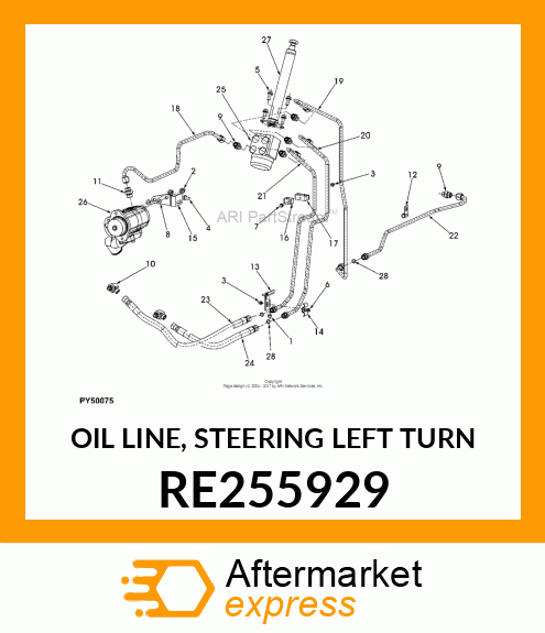 OIL LINE, STEERING LEFT TURN RE255929
