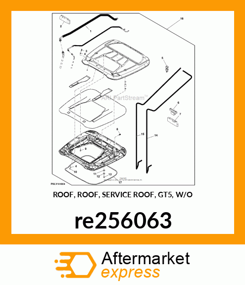 ROOF, ROOF, SERVICE ROOF, GT5, W/O re256063