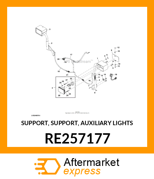 SUPPORT, SUPPORT, AUXILIARY LIGHTS RE257177