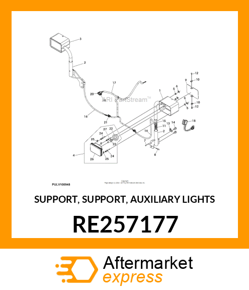 SUPPORT, SUPPORT, AUXILIARY LIGHTS RE257177