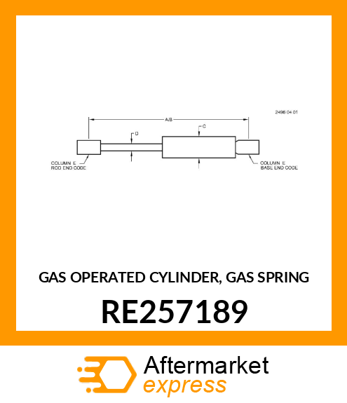 GAS OPERATED CYLINDER, GAS SPRING RE257189