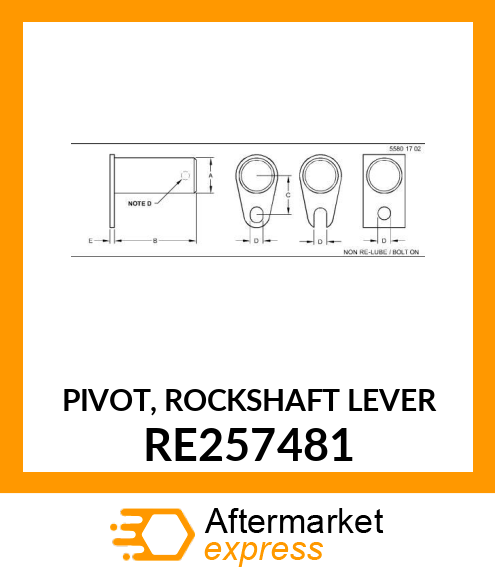 PIVOT, ROCKSHAFT LEVER RE257481