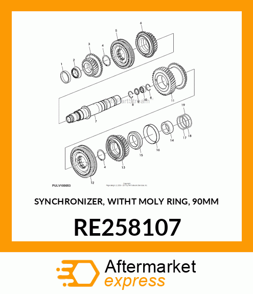 SYNCHRONIZER, WITHT MOLY RING, 90MM RE258107