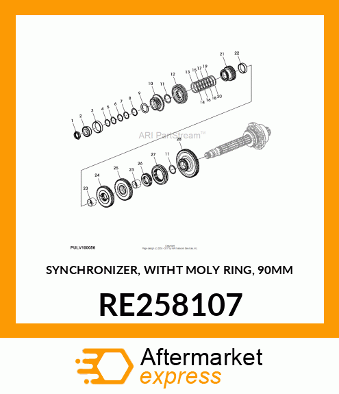 SYNCHRONIZER, WITHT MOLY RING, 90MM RE258107