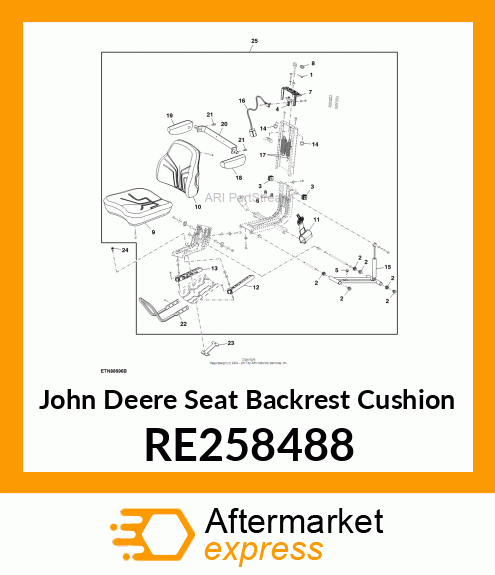 CUSHION, BACK REST CUSHION ASSY RE258488