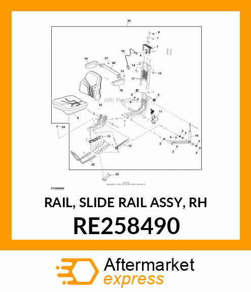 RAIL, SLIDE RAIL ASSY, RH RE258490