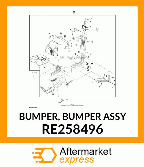 BUMPER, BUMPER ASSY RE258496