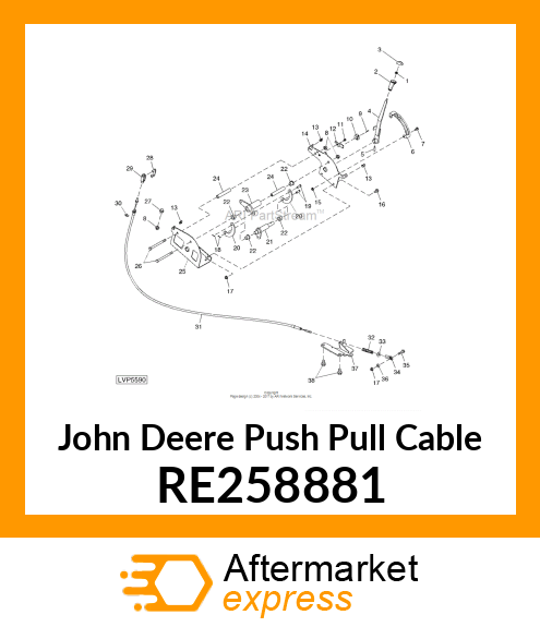 PUSH PULL CABLE, CABLE, PTO CLUTCH RE258881