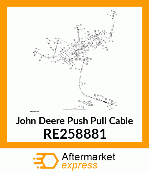 PUSH PULL CABLE, CABLE, PTO CLUTCH RE258881