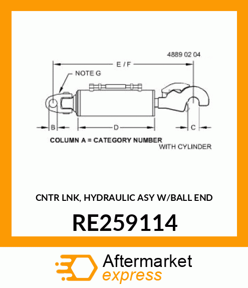 CNTR LNK, HYDRAULIC ASY W/BALL END RE259114