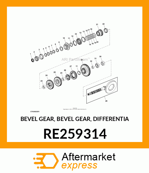 BEVEL GEAR, BEVEL GEAR, DIFFERENTIA RE259314