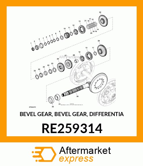 BEVEL GEAR, BEVEL GEAR, DIFFERENTIA RE259314