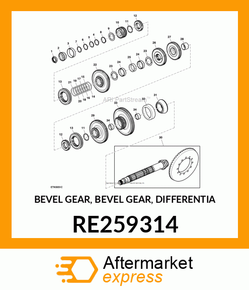 BEVEL GEAR, BEVEL GEAR, DIFFERENTIA RE259314