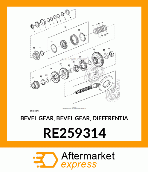 BEVEL GEAR, BEVEL GEAR, DIFFERENTIA RE259314