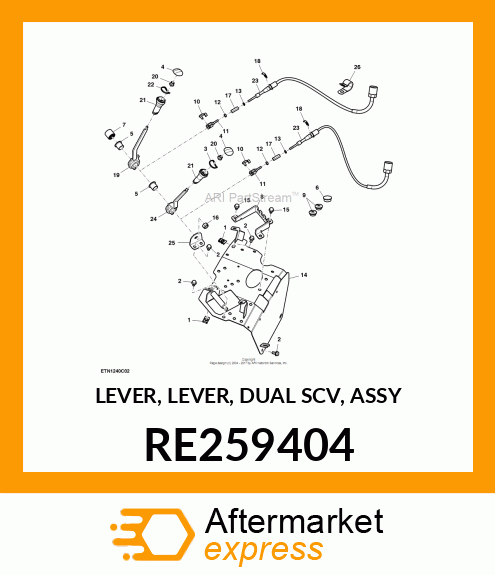 LEVER, LEVER, DUAL SCV, ASSY RE259404