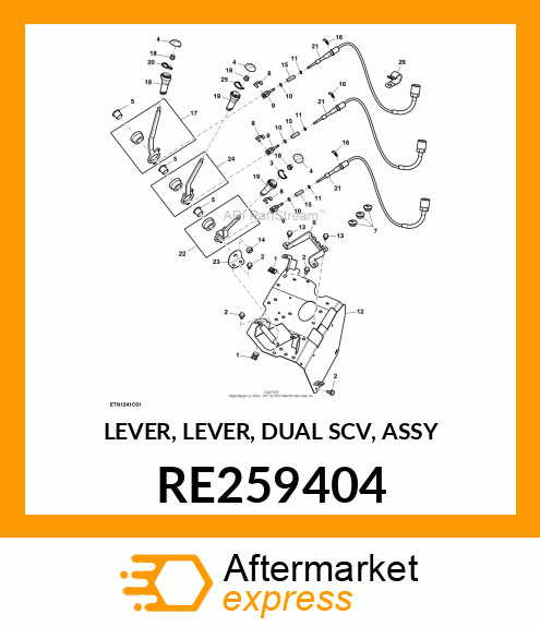 LEVER, LEVER, DUAL SCV, ASSY RE259404