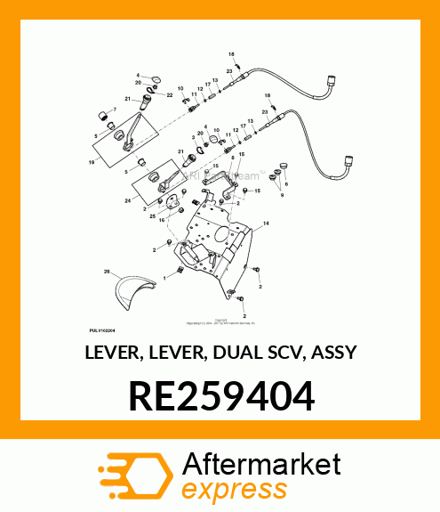 LEVER, LEVER, DUAL SCV, ASSY RE259404