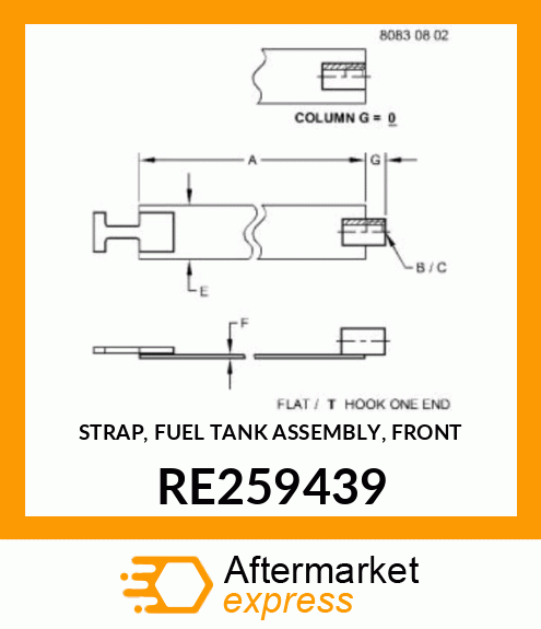 STRAP, FUEL TANK ASSEMBLY, FRONT RE259439