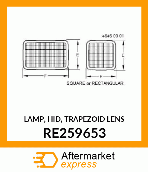 LAMP, HID, TRAPEZOID LENS RE259653