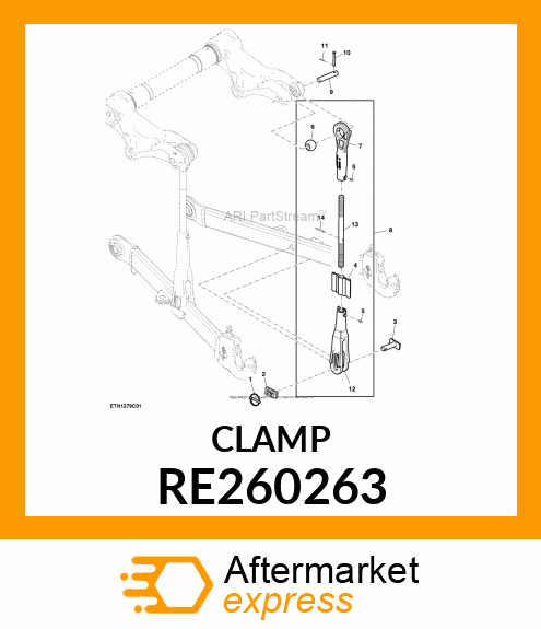 HANDLE, RH LIFT LINK RE260263