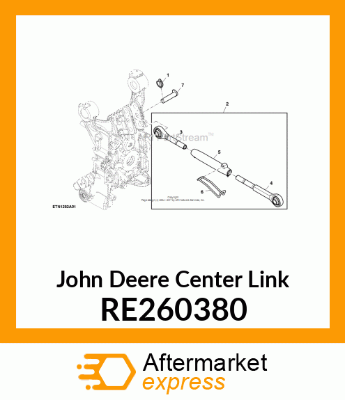 CENTER LINK, END, FRONT ASSEMBLY RE260380