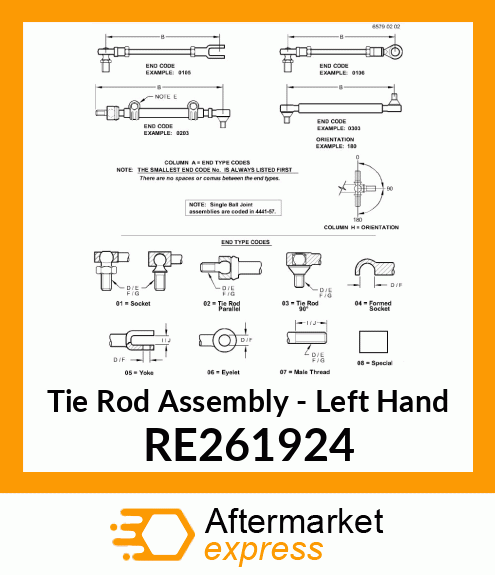 TIE ROD, TIE ROFD ASSEMBLY LH RE261924