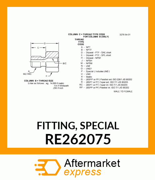 FITTING, SPECIAL RE262075