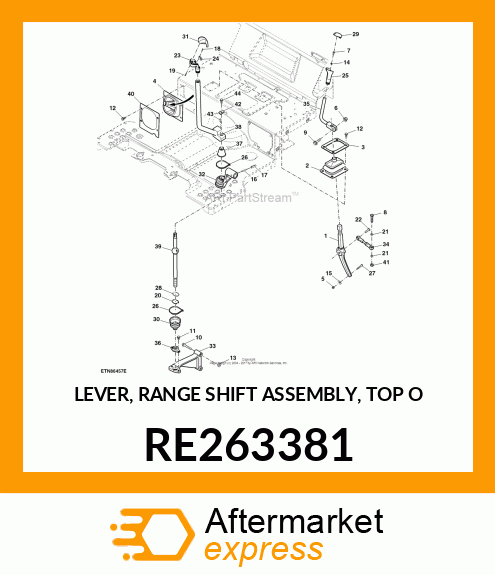 LEVER, RANGE SHIFT ASSEMBLY, TOP O RE263381