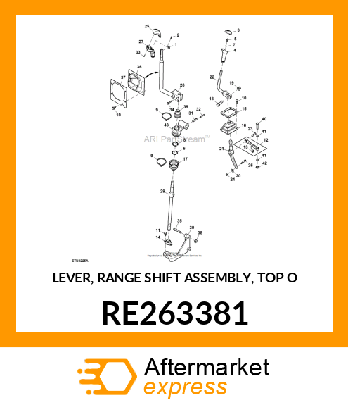 LEVER, RANGE SHIFT ASSEMBLY, TOP O RE263381