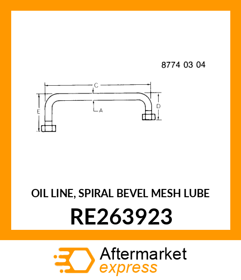 OIL LINE, SPIRAL BEVEL MESH LUBE RE263923