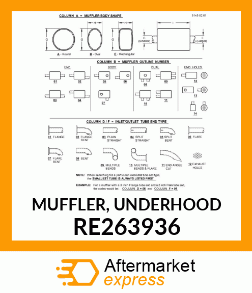 MUFFLER, UNDERHOOD RE263936