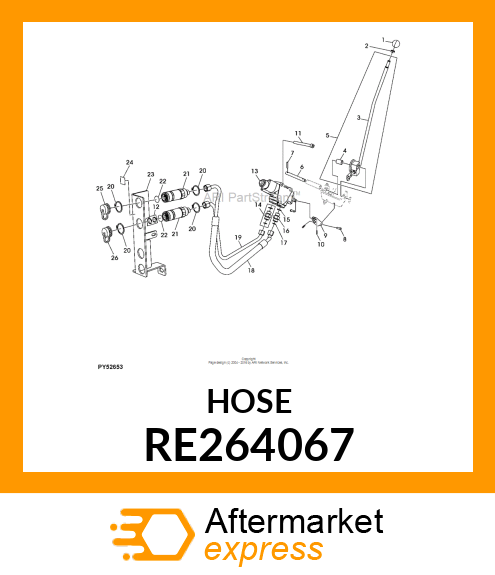 HYDRAULIC HOSE, HYDRAULIC HOSE RE264067