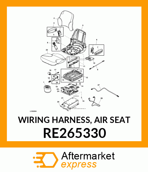 WIRING HARNESS, AIR SEAT RE265330