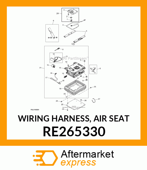 WIRING HARNESS, AIR SEAT RE265330