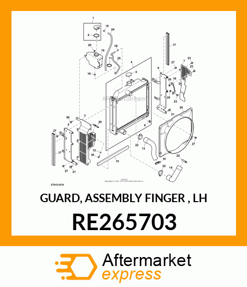 GUARD, ASSEMBLY FINGER , LH RE265703
