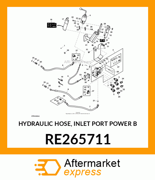 HYDRAULIC HOSE, INLET PORT POWER B RE265711
